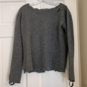 RtA Emma Distressed Cashmere Pullover Sweater